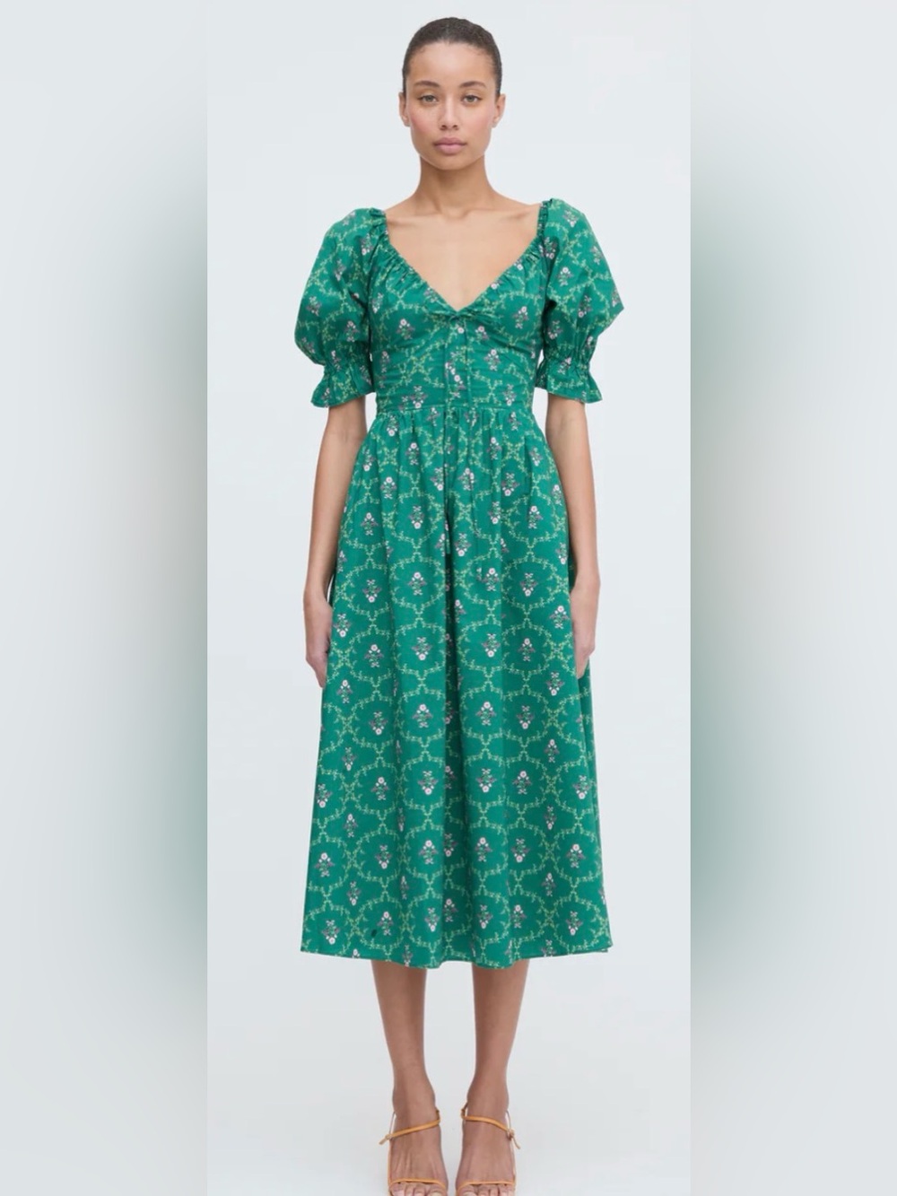 NWT Hill House Ophelia Dress in Emerald Trellis Size Medium